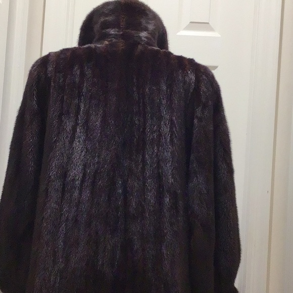 Dark Chocolate Brown Full-Length Mink Coat size 12 large - Picture 8 of 11